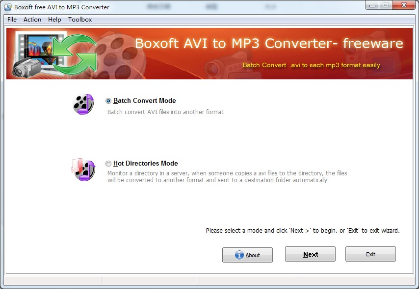 Boxoft AVI to MP3 Converter (freeware) screenshot