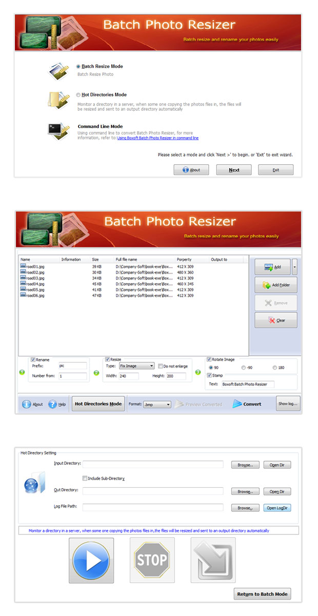  Boxoft batch photo resizer for photos screenshots