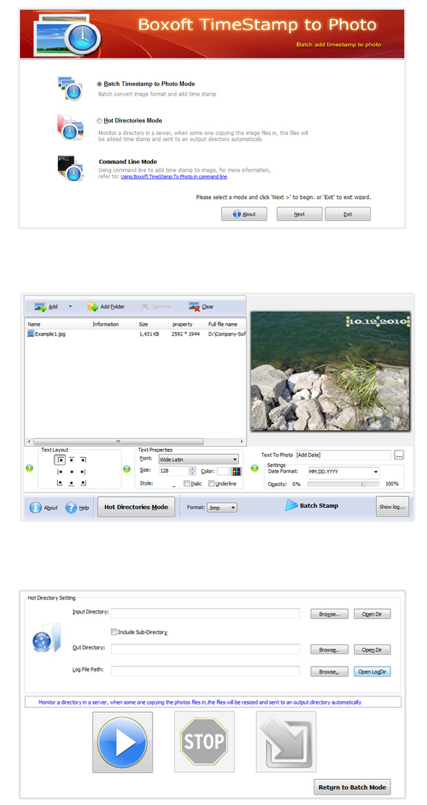 Boxoft Batch TimeStamp to Photo - Put date or time on your digital