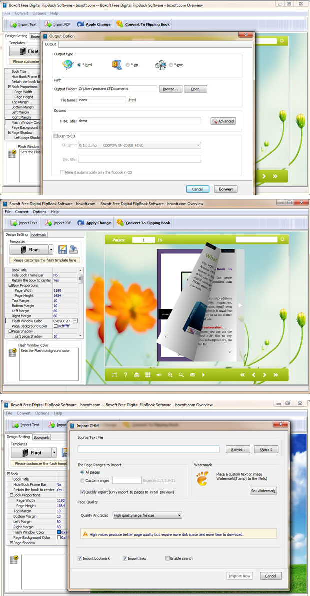 Boxoft Free Digital FlipBook Software Screenshots