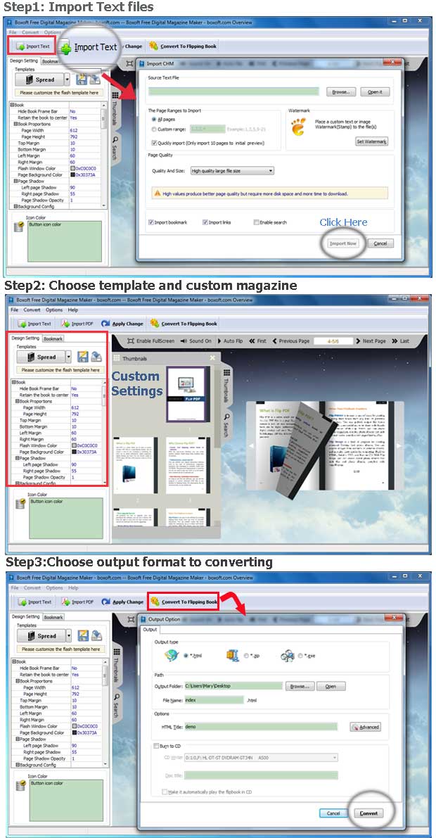 Boxoft Free Digital Magazine Maker Steps