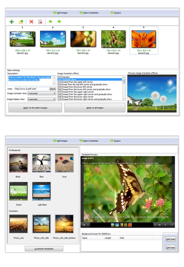 Boxoft Flash SlideShow Creator Screenshots