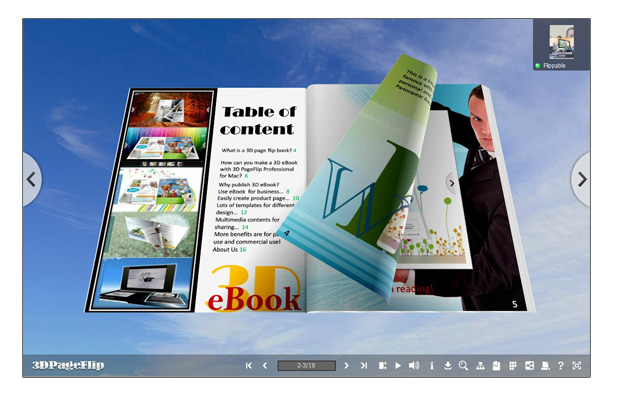 Screenshot for 3D flipping book