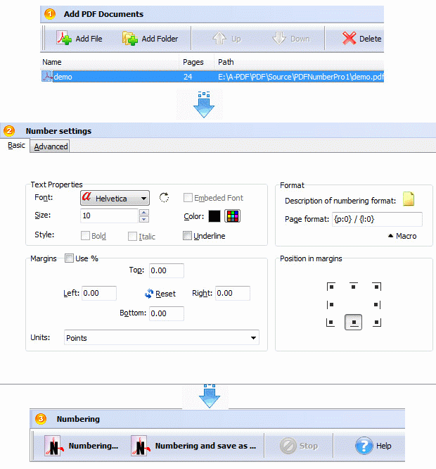  Step of Boxoft PDF Bates Numbering