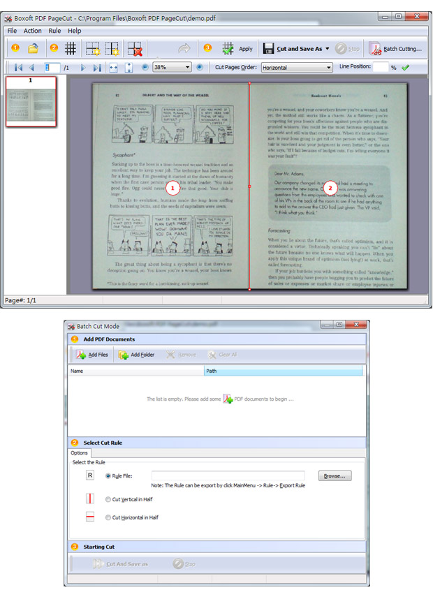 Boxoft PDF Page cut Screenshots
