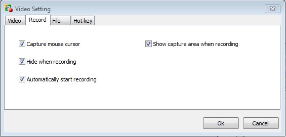 basic settings when recording
